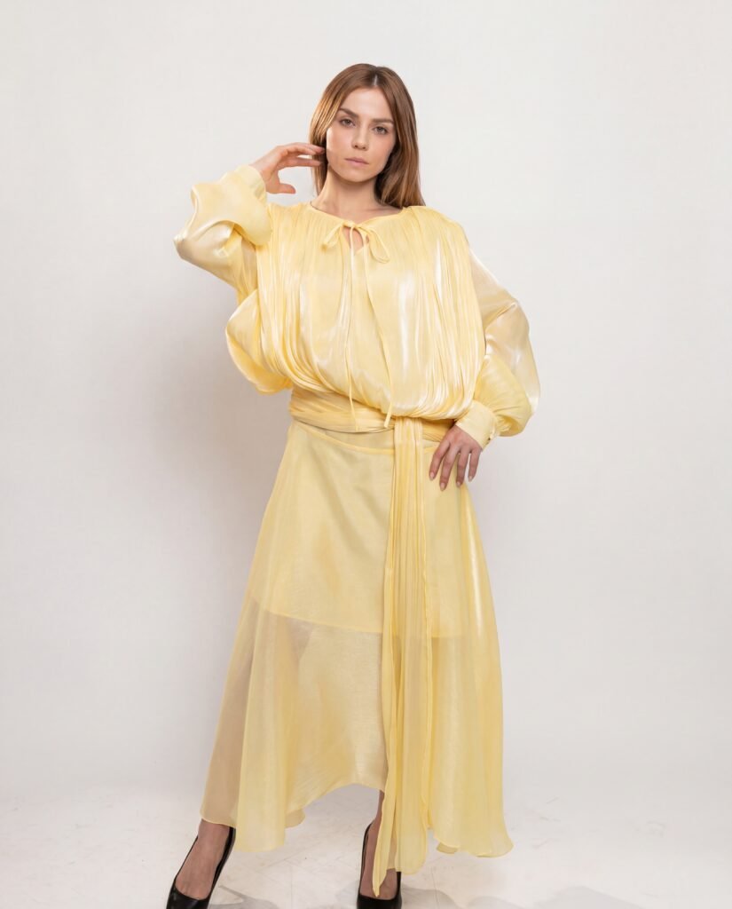 Golden Whisper Chiffon Set