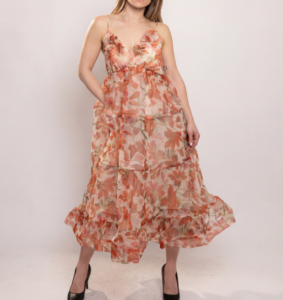 Sunset Bloom Layered Maxi Dress