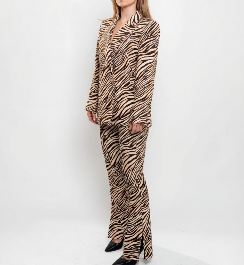 Zebra Print Tailored Co-Ord Suit