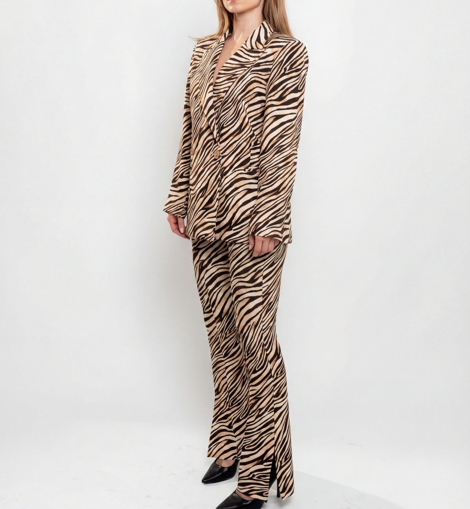 Zebra Print Tailored Co-Ord Suit
