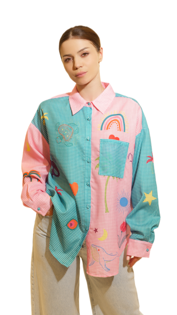 Color Pop Patchwork Shirt