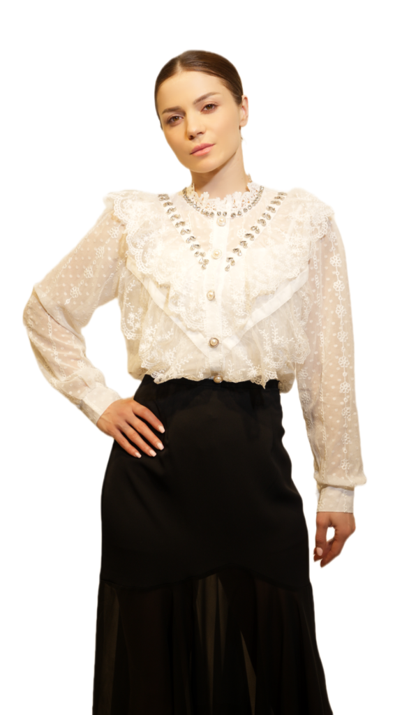 Embellished Lace Detail Blouse