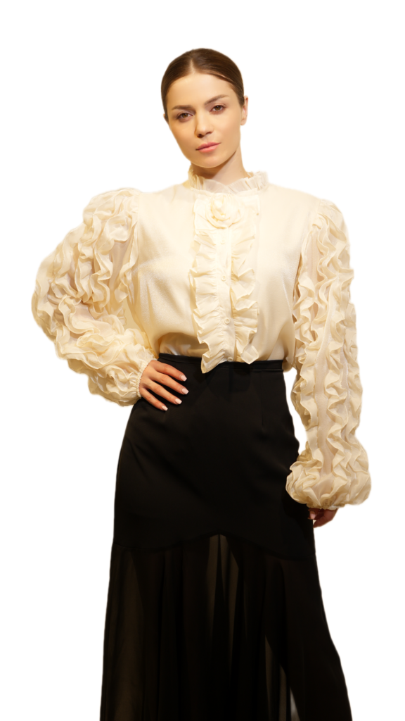 Statement Ruffle Sleeve Blouse