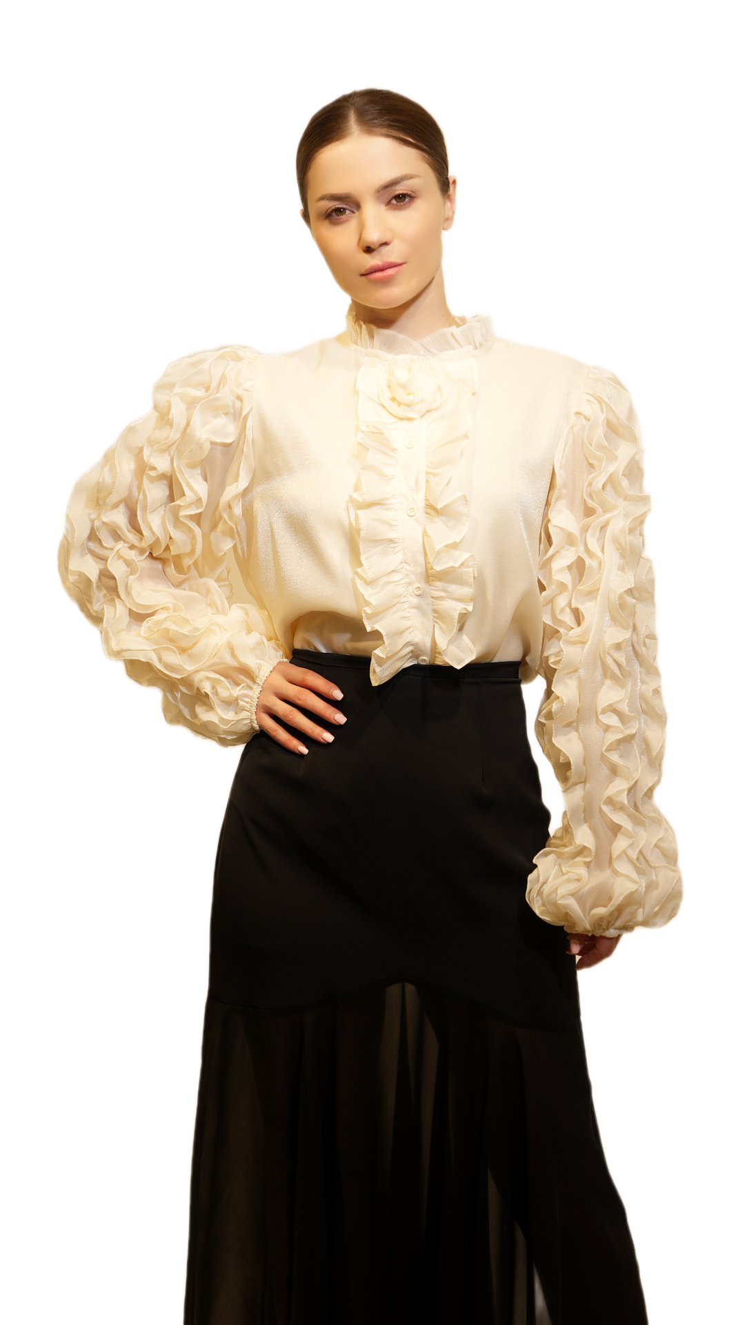 Statement Ruffle Sleeve Blouse