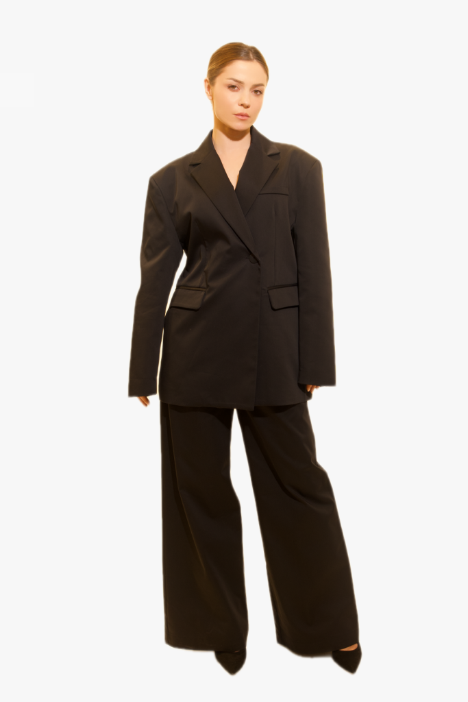 Classic Black Tailored Suit Set
