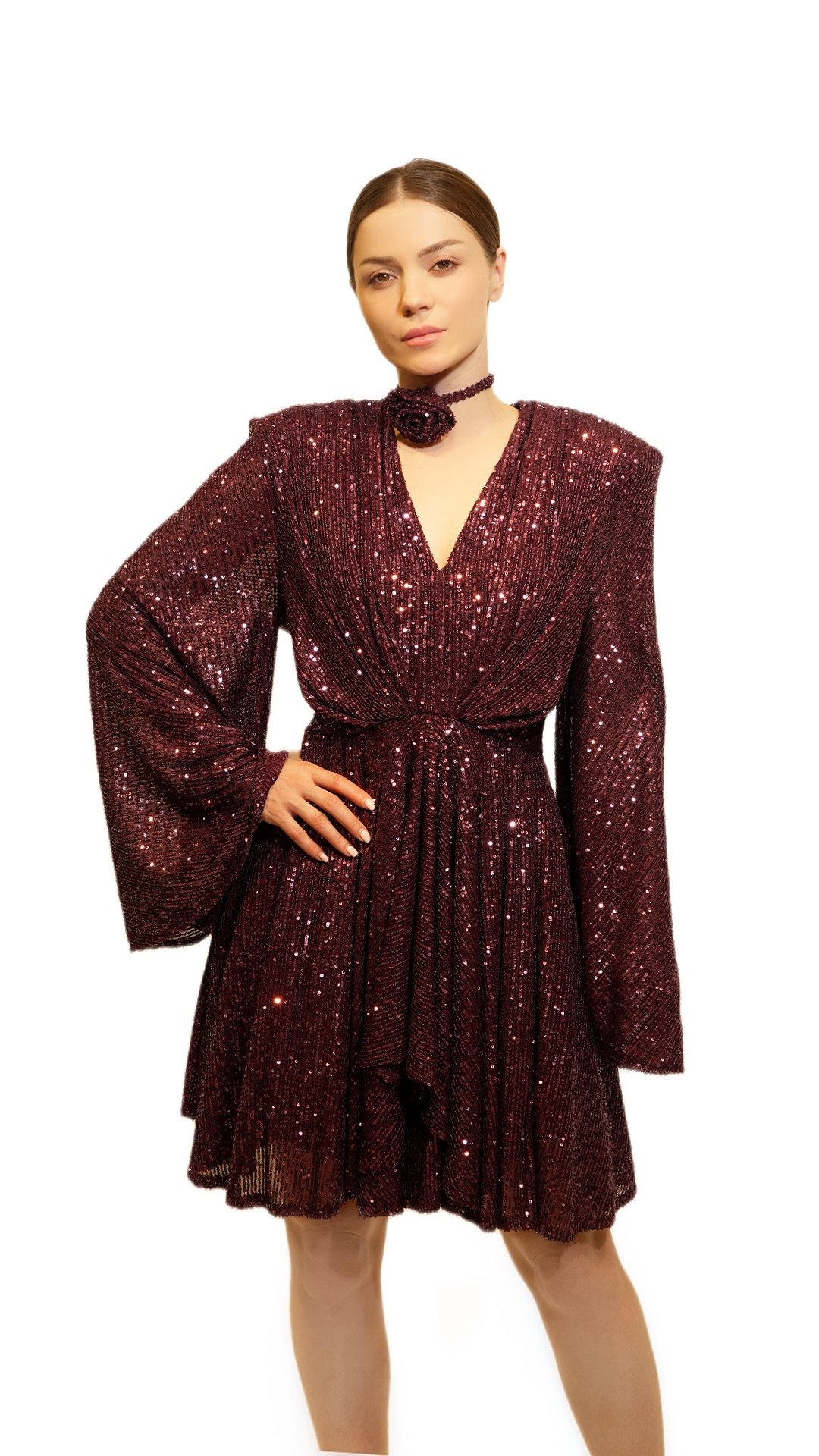 Midnight Burgundy Glam Dress