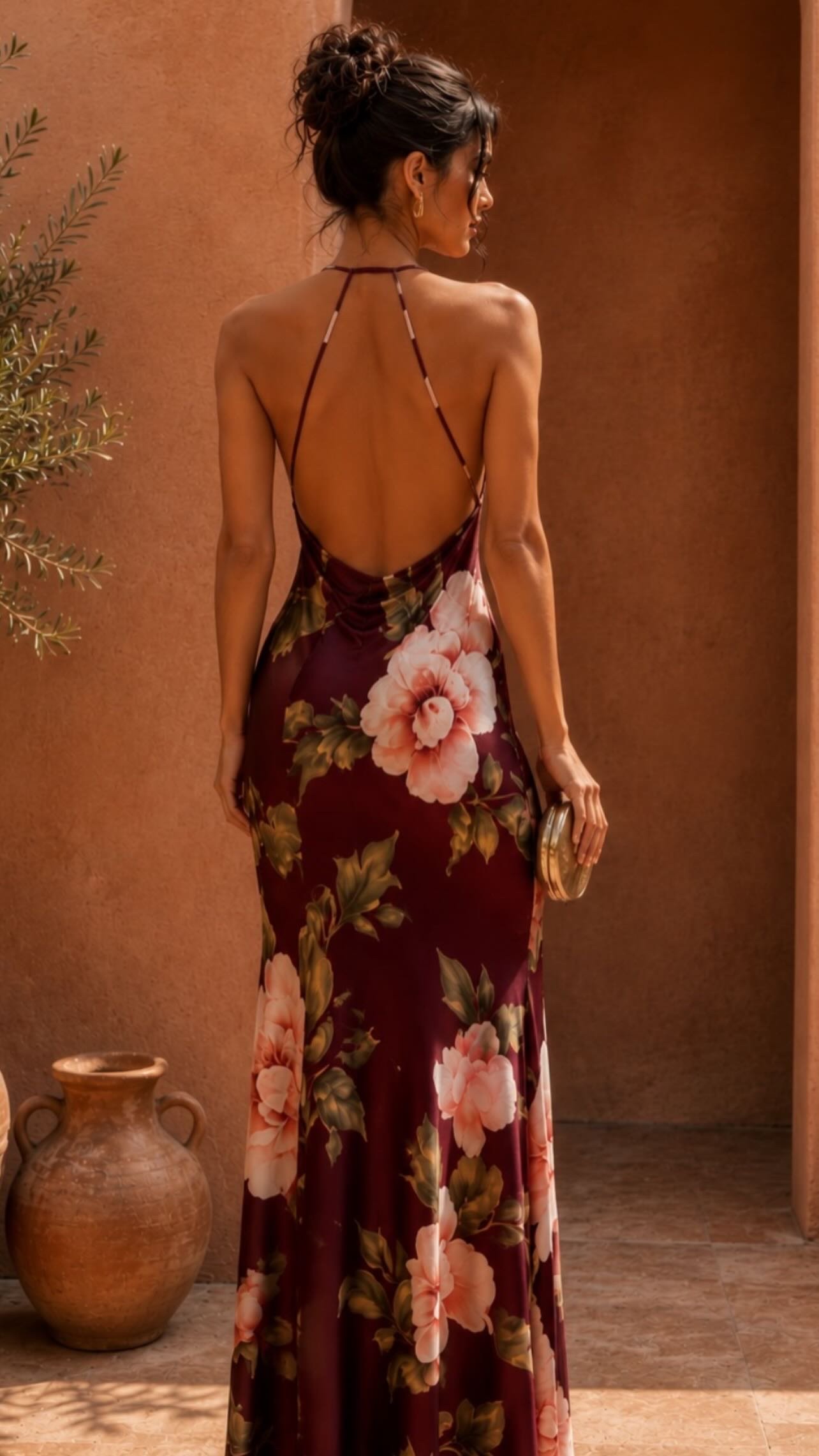 Blush Pink Floral Maxi Dress