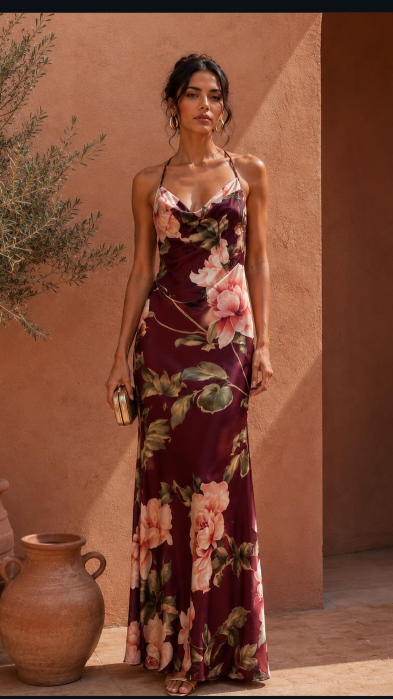 Blush Pink Floral Maxi Dress