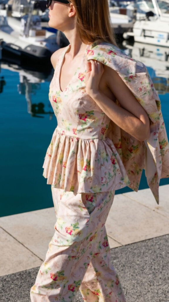 Two-Piece Floral Suit (Blazer & Trousers)