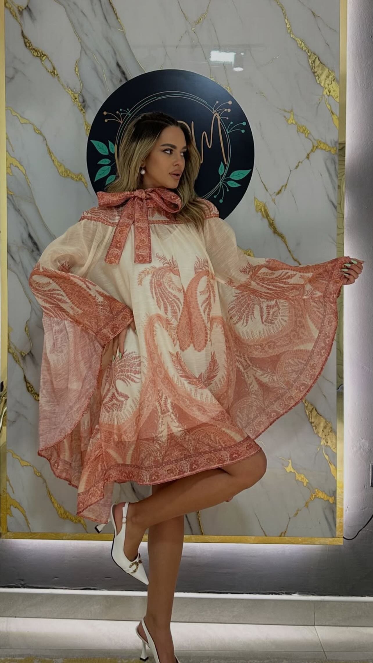 Elegant Printed Kaftan Dress – Flowing Luxury Style