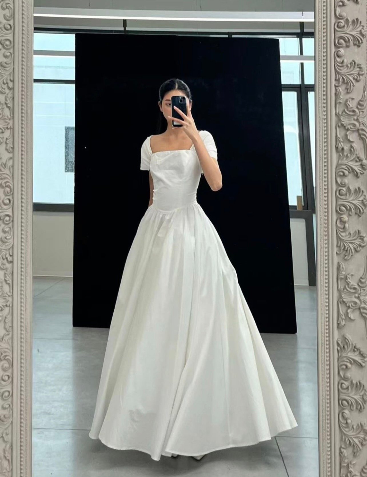 Graceful White Open-Back Maxi Dress